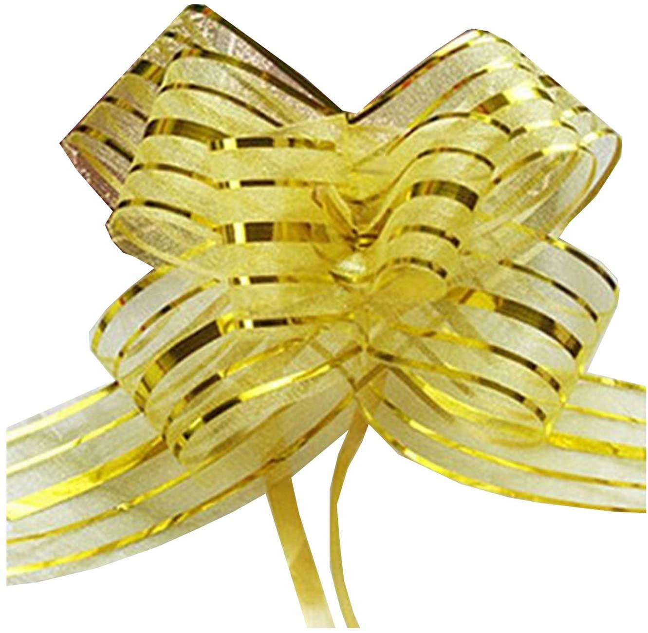 50mm Gold Silver Pull Bow Ribbon party Car Xmas Christmas decoration pull flower