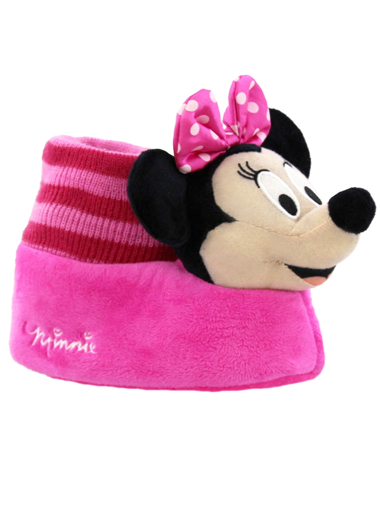 Disney Parks Minnie Mouse Plush Adult Slippers Brand New Size Medium 