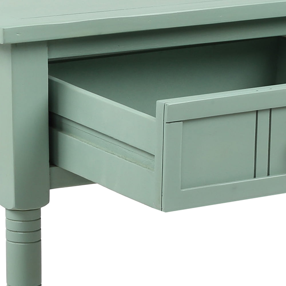 Kepooman Daisy Series Wooden Console Table with 2 Drawers & Bottom Shelf for Entryway, Acacia Mangium, 35.43" L x 13.8" W x 29.9" H, Retro Blue Kepooman Daisy Series Wooden Console Table with 2 Drawers & Bottom Shelf for Entryway, Acacia Mangium, 35.43" L x 13.8" W x 29.9" H, Retro Blue