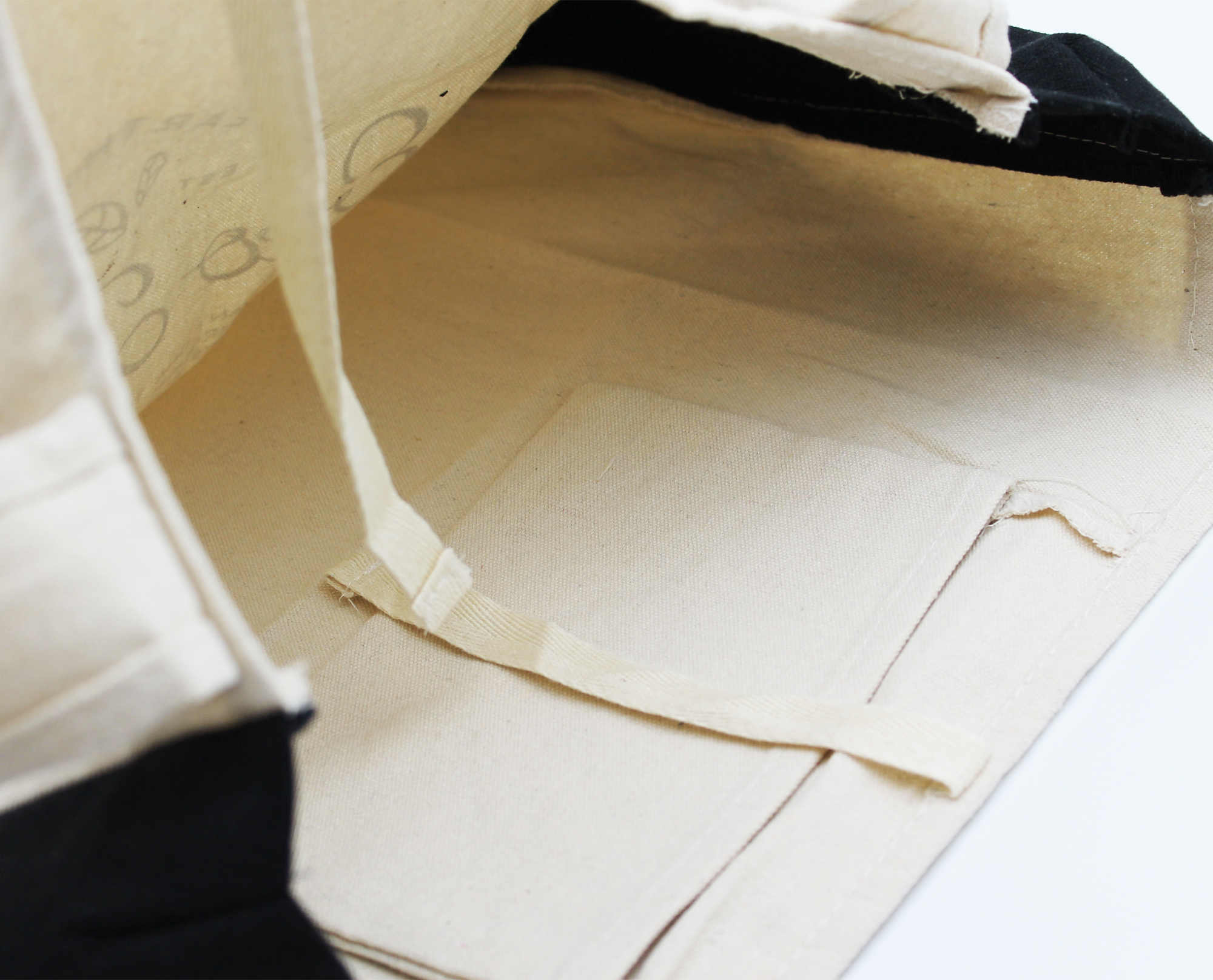 EcoJeannie (2 Bags) 100% Cotton Canvas Reusable Tote Bag w/Inner Pocket, Gusset and Closure Strips, Multi Use bag, Shoulder Bag, Travel Tote, Picnic Bag, 24-7 Bag, School Bag - image 3 of 4