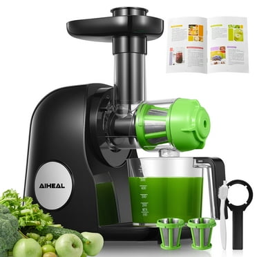 Aiheal  Juicer Machines, New Generation Celery Slow Masticating Juicer Extractor Easy to Clean with Brush, Cold Press Juicer with Quiet Motor & Reverse Function for Fruits & Vegetables, Recipes