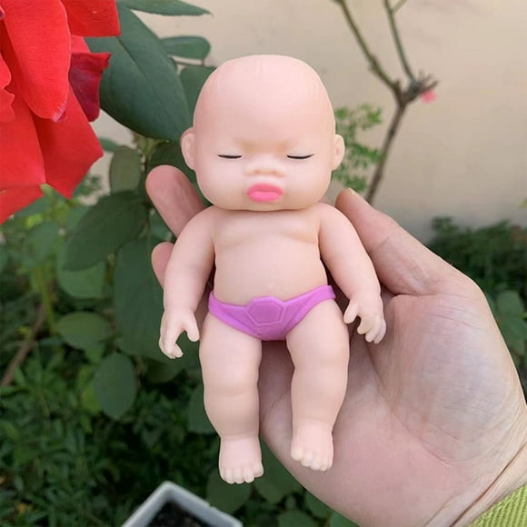 Realistic Doll Pinching Stress Relief Toy with Slow Music Release, Rechargeable & Addictive Sensory Fidget Toy for Adults & Kids, Portable TPR Emotional Intelligence Development Decompression Toy