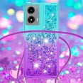 thumbnail image 4 of Funda para Motorola MOTO G Stylus 5G 2024 Brillantina Líquida Divertida Reluciente y con Cristales en Movimiento Cuerpo Cruzado con Cordón Ajustable, 4 of 5