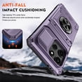 thumbnail image 4 of For Motorola Moto G Power 2025 Phone Case with Finger Ring Holder Kickstand, Card Slots，Heavy Duty Shockproof Rugged Protective Working with Magnetic Car Phone Mount,Purple,For Moto G Power 2025, 4 of 7