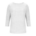 thumbnail image 5 of Sexlip Women's 3/4 Sleeve Ribbed Knit T-Shirts Crewneck Pullover Loose Blouse Heart Print Workout Casual Tee Tops White XL, 5 of 5