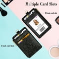 thumbnail image 5 of Azrra ID Badge Holder with Lanyard, Vertical Bling Shiny Black ID Badge Card Holder and a Detachable Neck Lanyard, 5 of 7