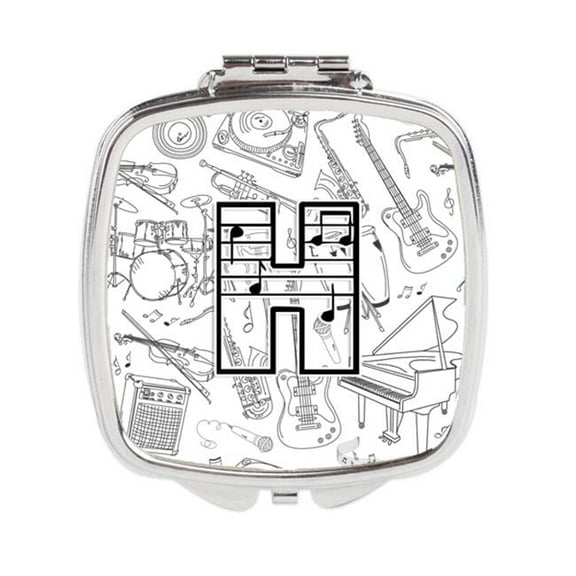 Carolines Treasures  Letter H Musical Note Letters Compact Mirror