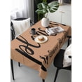 thumbnail image 2 of Footprint Rectangle Tablecloth, Vintage Brown Black Please Remove Your Shoes Waterproof & StainResistant Tablecloth, Washable Oil-proof Table Cover for Dining/Party/Wedding/Camping/Buffet 60x120 In, 2 of 9