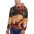 thumbnail image 3 of Haiem Sleeping Cat Flowers Patterned Men's Hoodie with Kangaroo Pocket - Ideal Pullover Sweatshirt for Daily Wear, Travel, and Home-XX-Large, 3 of 7