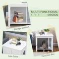 thumbnail image 4 of PawHut Cat Litter Box Enclosure with Openable Top, Cat Washroom Storage Side Table with Double Doors, Zinc Alloy Handles, for Indoor Use, White, 4 of 10
