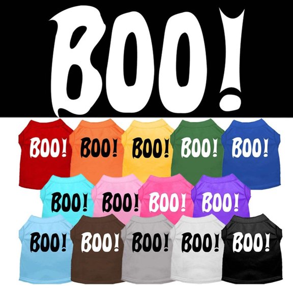 Halloween Pet Dog Cat Shirt Screen Printed, "Boo!"