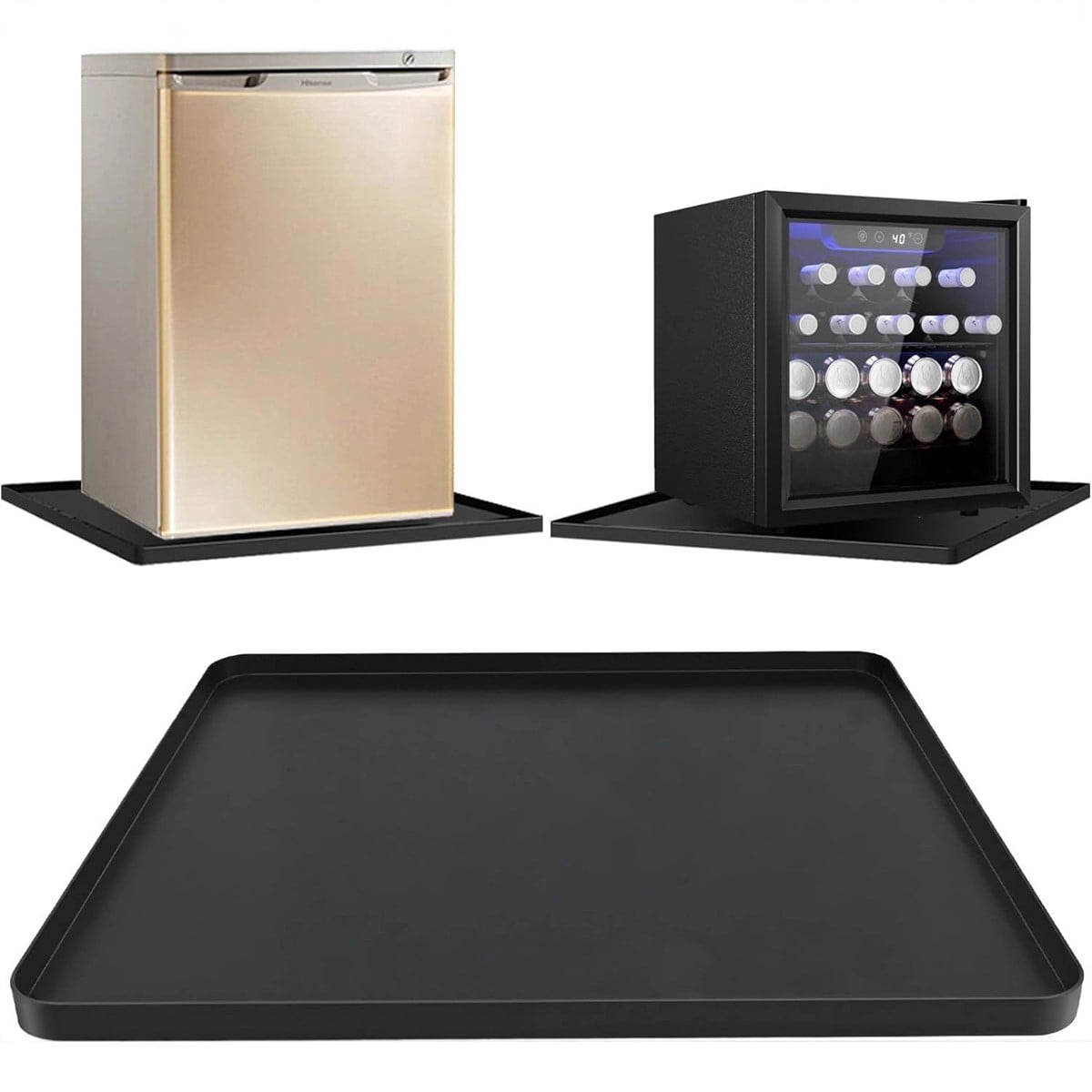 50X50Cm Fridge Silicone Mat Non-Slip Drip Pan Raised Edges For Protects Floors Non-Slip Mini Drip Pan With Raised Edges
