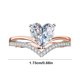 thumbnail image 3 of Anillo de compromiso con circonita en forma de corazón, joyería fina de moda, solitario de diamante, anillo de eternidad, anillo de boda con solitario de circonita 3D para mujer, regalo, 3 of 7