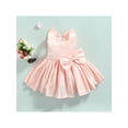 thumbnail image 2 of Seyurigaoka Kids Girls Party Gown Dress Toddler Solid Color Big Bowknot Dress, 2 of 9
