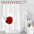 thumbnail image 2 of Rose Shower Curtain Hooks Stainless Steel Shower Curtain Rings Resin Rose Flower Design Decorative Shower Hook for Bathroom Home Decor, 12 Pcs/Set, 2 of 6