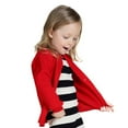 thumbnail image 4 of Baywell Baby Girl Boy Knit Cardigan Sweater Toddler Button Up Cardigan Long Sleeve Solid Top Fall Winter Clothes Red 3T, 4 of 7