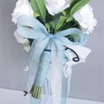 thumbnail image 3 of Yihuala IceBlue Rose Artificial Flower Bridals Bouquets for Tossing Bouquets Wedding Ceremony Anniversary, 3 of 15