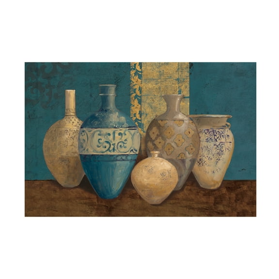 Trademark Fine Art 'Aegean Vessels on Turquoise' Canvas Art by Avery Tillmon