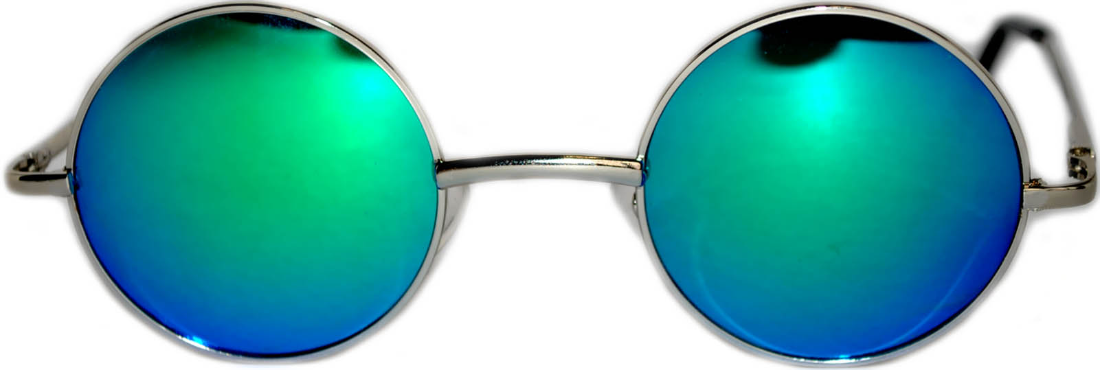 OWL ® Eyewear Sunglasses 43mm Women’s Metal Round Circle Silver Frame Mirror Blue-Green Lens One Pair - image 2 of 2
