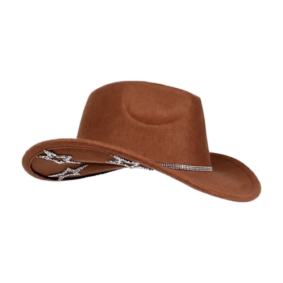 Kids Girls Boys Bling Rhinestone Western Cowgirl Hat Sparkly Star Disco Cowboy Hat,One Size