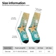 thumbnail image 6 of Uemuo Starfish And Seashell Pattern Women's Crew Socks, Soft Durable Breathable Moisture-Wicking with Odor Control Cotton socks, 6 of 9