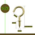 thumbnail image 4 of Renashed 7/8 Inches 50Pcs Brass Plated Ceiling Hooks Cups Screw Hooks, 4 of 4