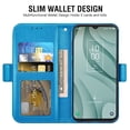 thumbnail image 3 of Compatible with TCL 40 XE 5G/40 X Wallet Phone Case and Tempered Glass Screen Protector Flip Credit Card Holder Stand Mandala Flower Cell Cover for 40XE5G 40XE EX T609DL 40X T609M Women Men Blue, 3 of 8