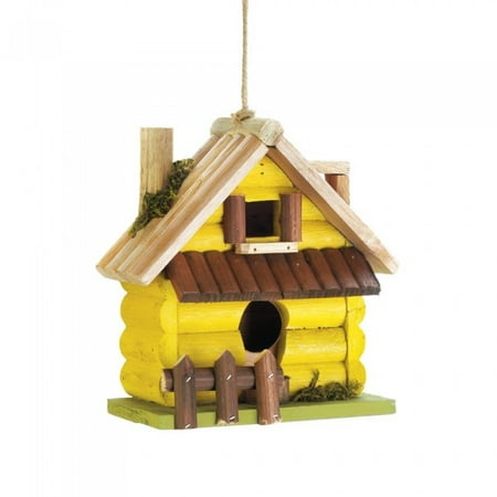 - YELLOW LOG HOME BIRDHOUSE