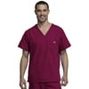 Workwear Originals Men Medical Scrubs Top V-Neck Plus Size 4789, 5XL, Wine