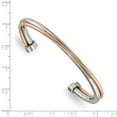 thumbnail image 2 of Chisel Stainless Steel Polished Rose IP-plated Twisted Cuff Bangle, 2 of 2