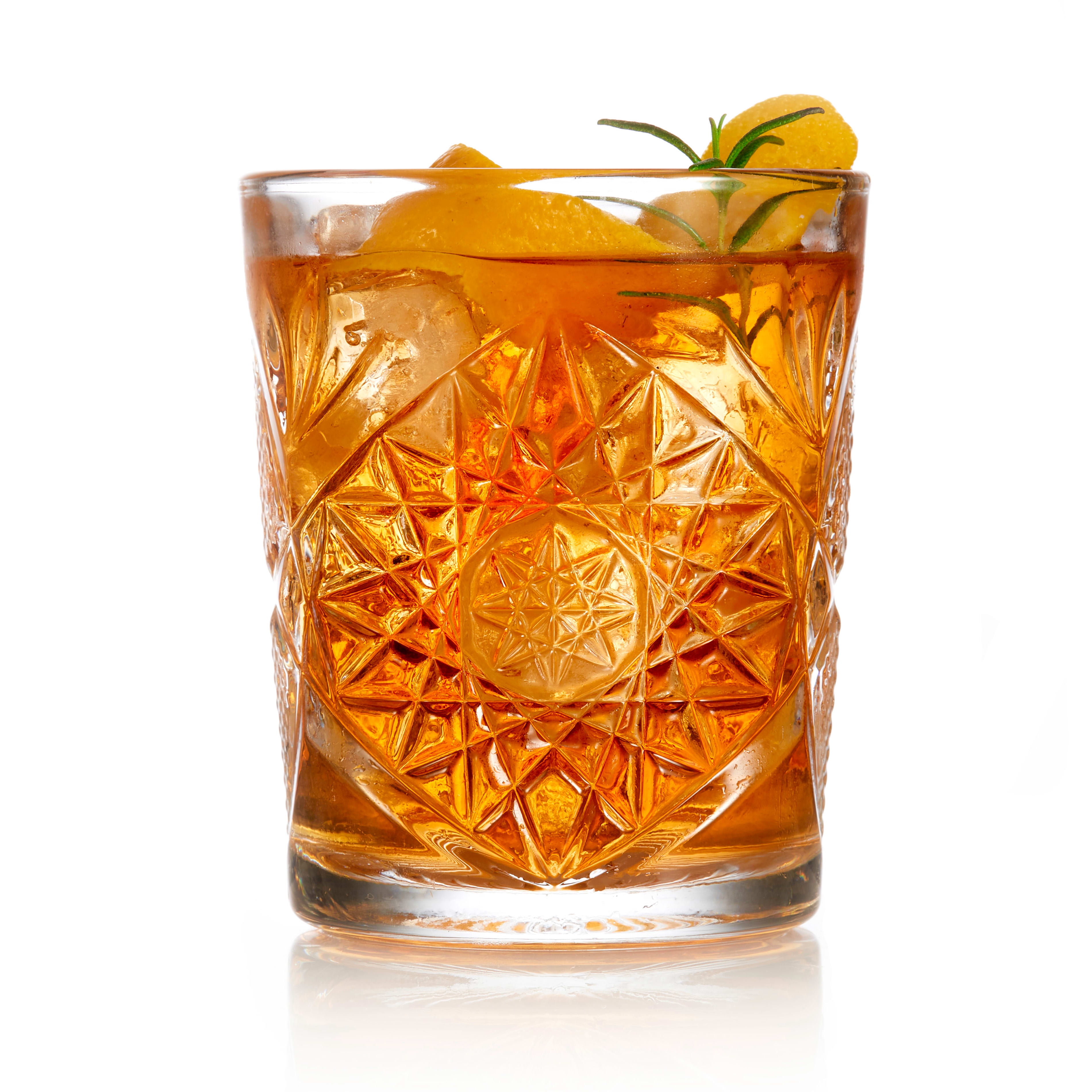 Libbey Classic Cocktail Hobstar Double Old Fashioned Glasses, 12ounce, Set of 4