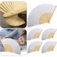 thumbnail image 4 of Abanico Plegable WDOplteas Bambú Papel Blanco 5 Uds., 4 of 7