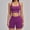 Purple, variant on Top-kevin Women 2 Piece Workout Sets High Waisted Tummy Control Biker Shorts Halter Padded Tank Tops