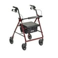 thumbnail image 3 of Drive Medical Rollator Rolling Walker with 6 inch Wheels, Folding Removable Backrest, and Padded Seat, Red, 3 of 7