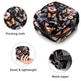thumbnail image 3 of Sanitary Napkin Storage Bag for Girls Women, Portable First Period Pads Bag Tampons Holder Girls Travel Makeup Bag, Large Capacity Butterflies and Flowers Black Background, 3 of 6