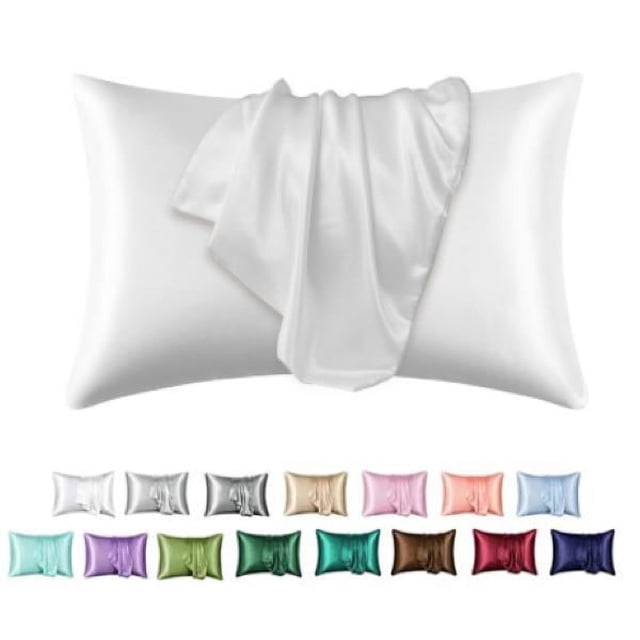 ZHAOCHENG Funda de almohada de satén - Funda - 50 x 66 cm - Pack de 2 rojo