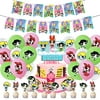 YZL Set of Powerpuff Girls Birthday Party Supplies and Decorations Includes Balloons Party Banner 1st Pack Favors Cake Topper