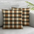 thumbnail image 3 of YANMS Pillow Covers Luxury Style Pattern Cushion Case, Checkerboard Pattern Super Throw Pillows for Couch Living Room(Khaki/White), 3 of 5