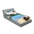 thumbnail image 2 of Ambesonne Beach Fitted Sheet & Pillow Sham Set, Palms and Ocean Summer, Twinxl, White Green and Blue, 2 of 2