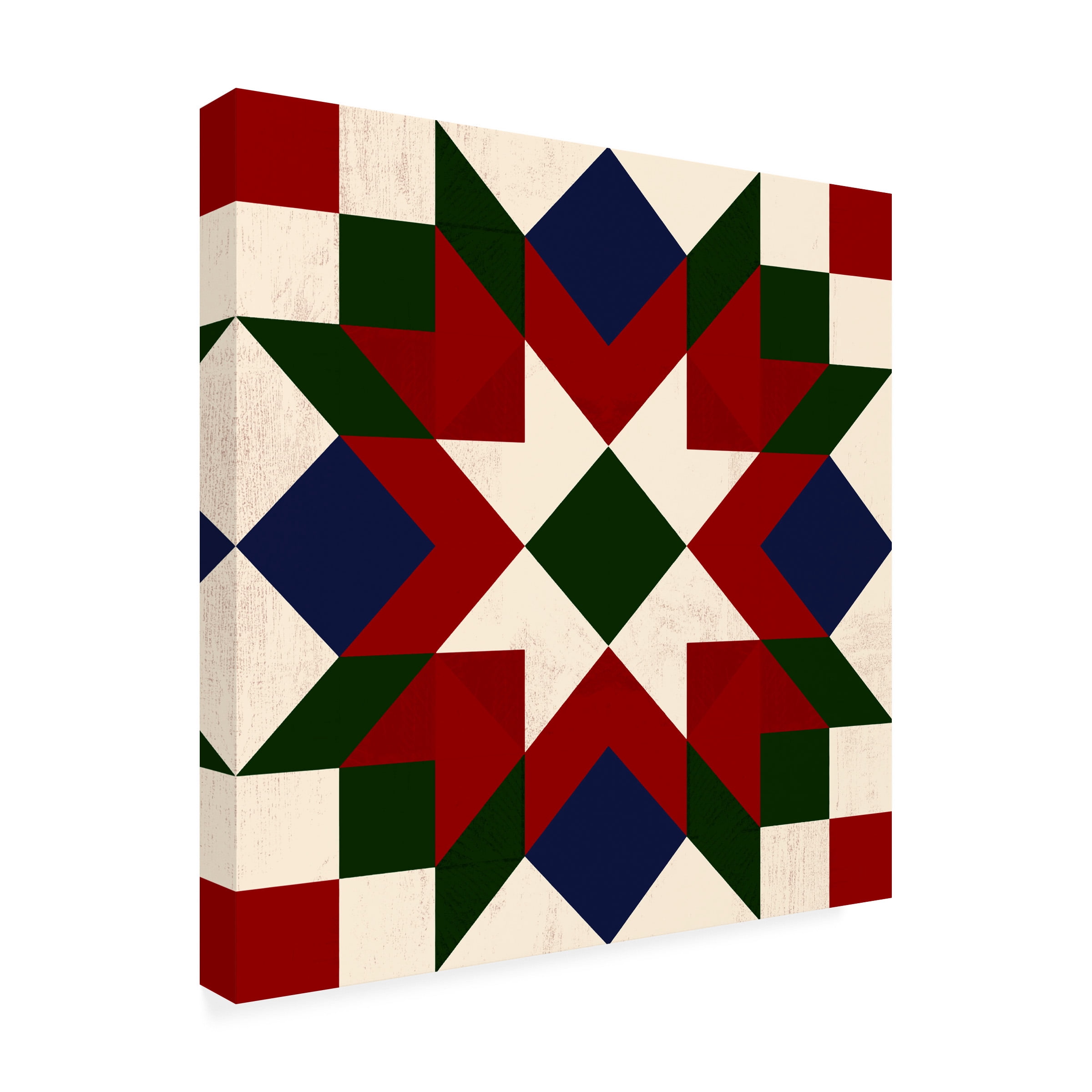 Victoria Barnes 'Christmas Barn Quilt IV' Canvas Art