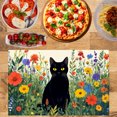 thumbnail image 2 of AshasdS Black Cat in Wildflowers Linen Table Mats Set of 4 12x18 inch for Spring Summer Home Table Decor, 2 of 4