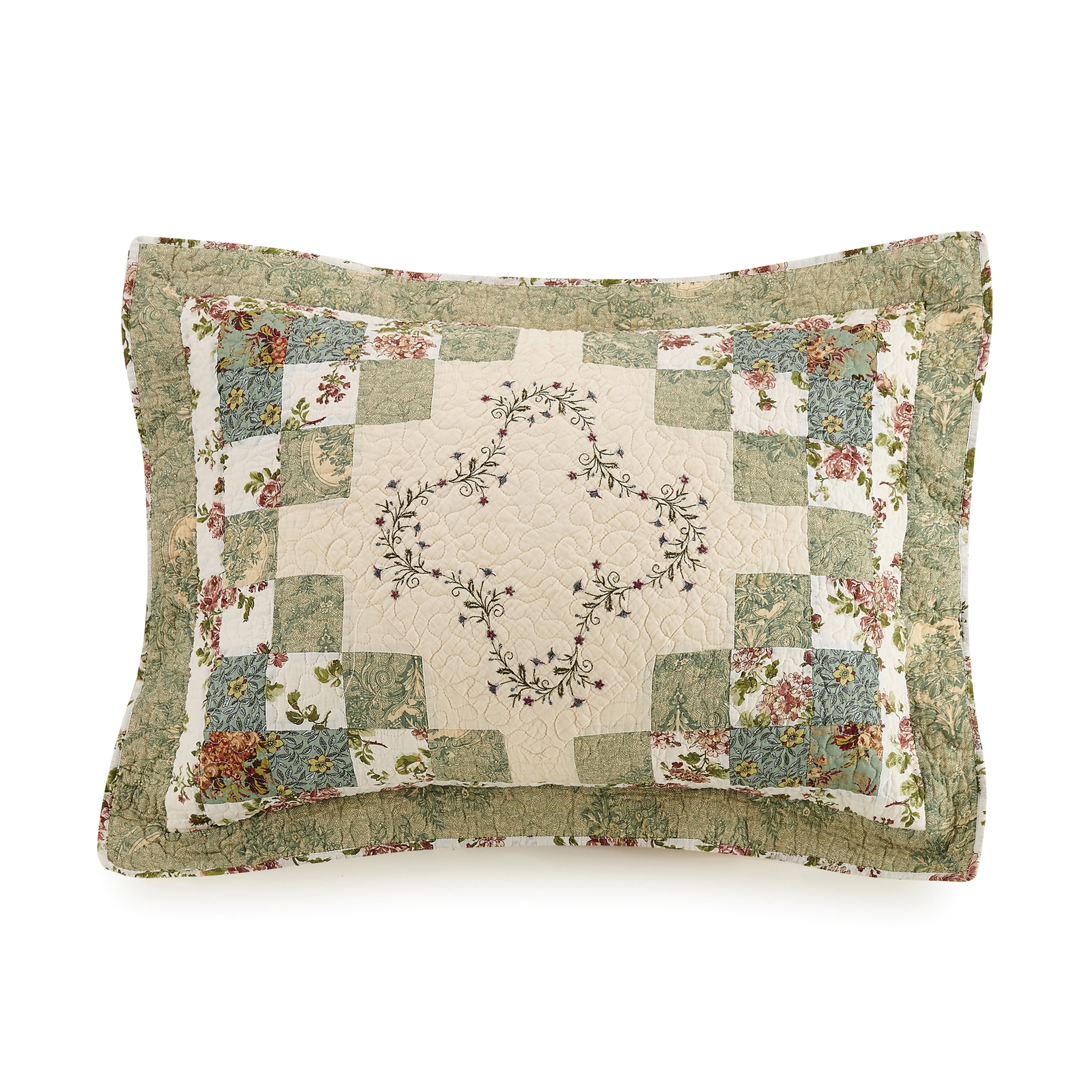 Modern Heirloom Olivia Green Decorative Pillow, Square