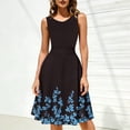 thumbnail image 3 of Floral Cocktail Dresses for Women Formal Business Casual Aline Tank Dress Sleeveless Tea Party Prom Blue, M, 3 of 7