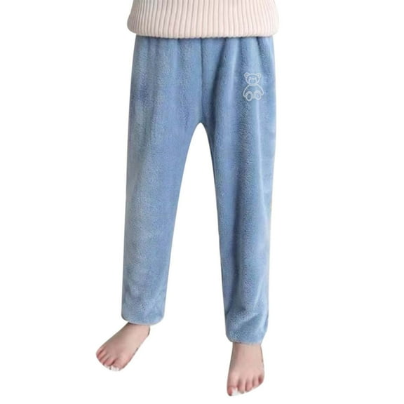 VJATTWR Kids Boy Girls Pajama Pants, Winter Warm Fuzzy Bottoms Long Soft Plush Fluffy Pants Sweatpants Homewear 18M-12Y