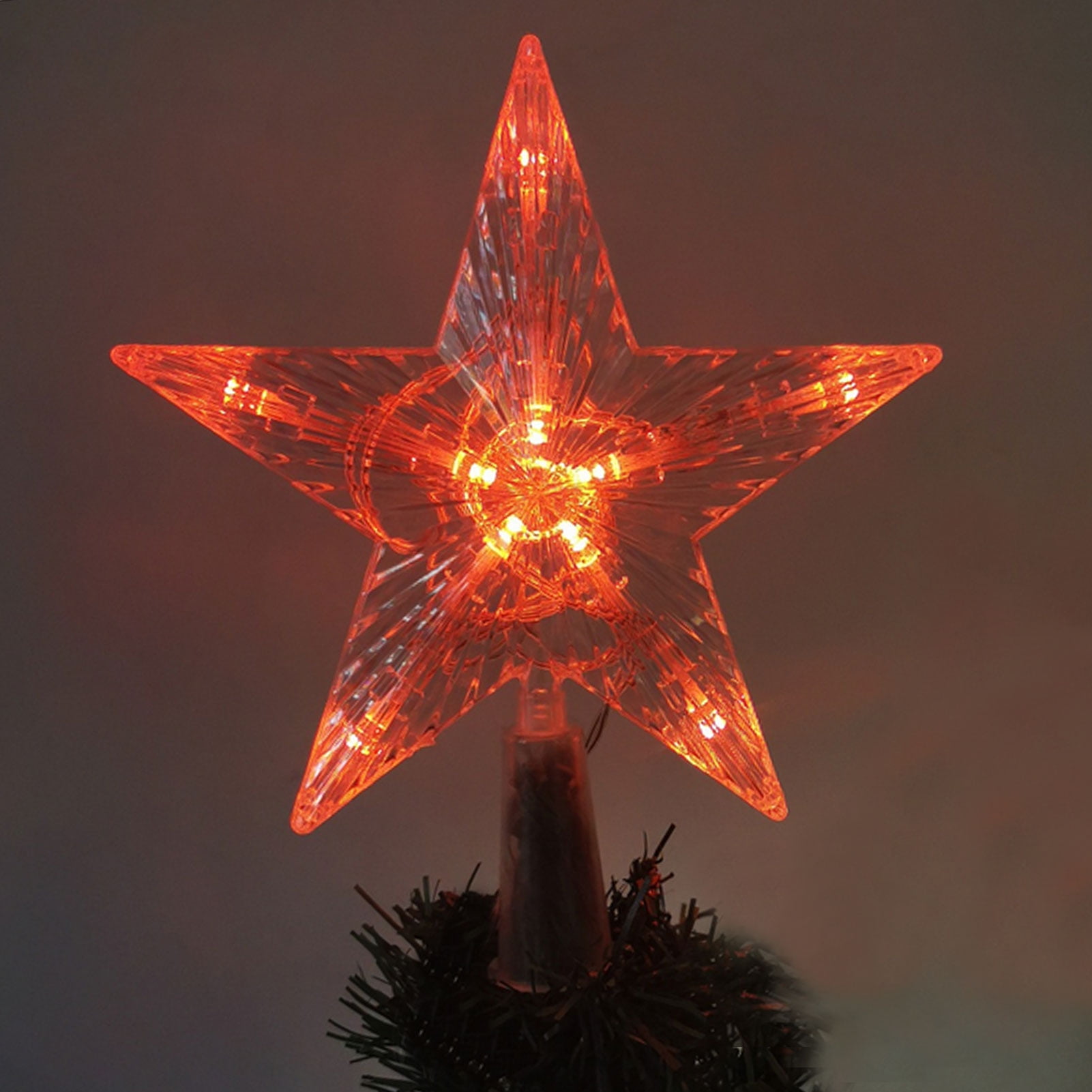 LED Christmas Tree Topper Star Light Pentagram Flashing Light Up Xmas Party 1PC 