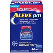 Aleve PM 220mg Pain Reliever Nighttime Sleep Aid Soft Grip Cap 40 ct Each