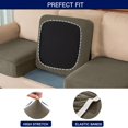 thumbnail image 4 of 2024 Texture Grid Slipcover Stretch Box Seat Cushion Cover (3 Pcs  Khaki), 4 of 5