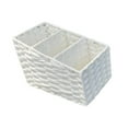 thumbnail image 3 of Cesta de almacenamiento hecha a mano, cesta tejida, organizador de escritorio portátil para mantener el orden y la limpieza. Blanco, 3 of 9