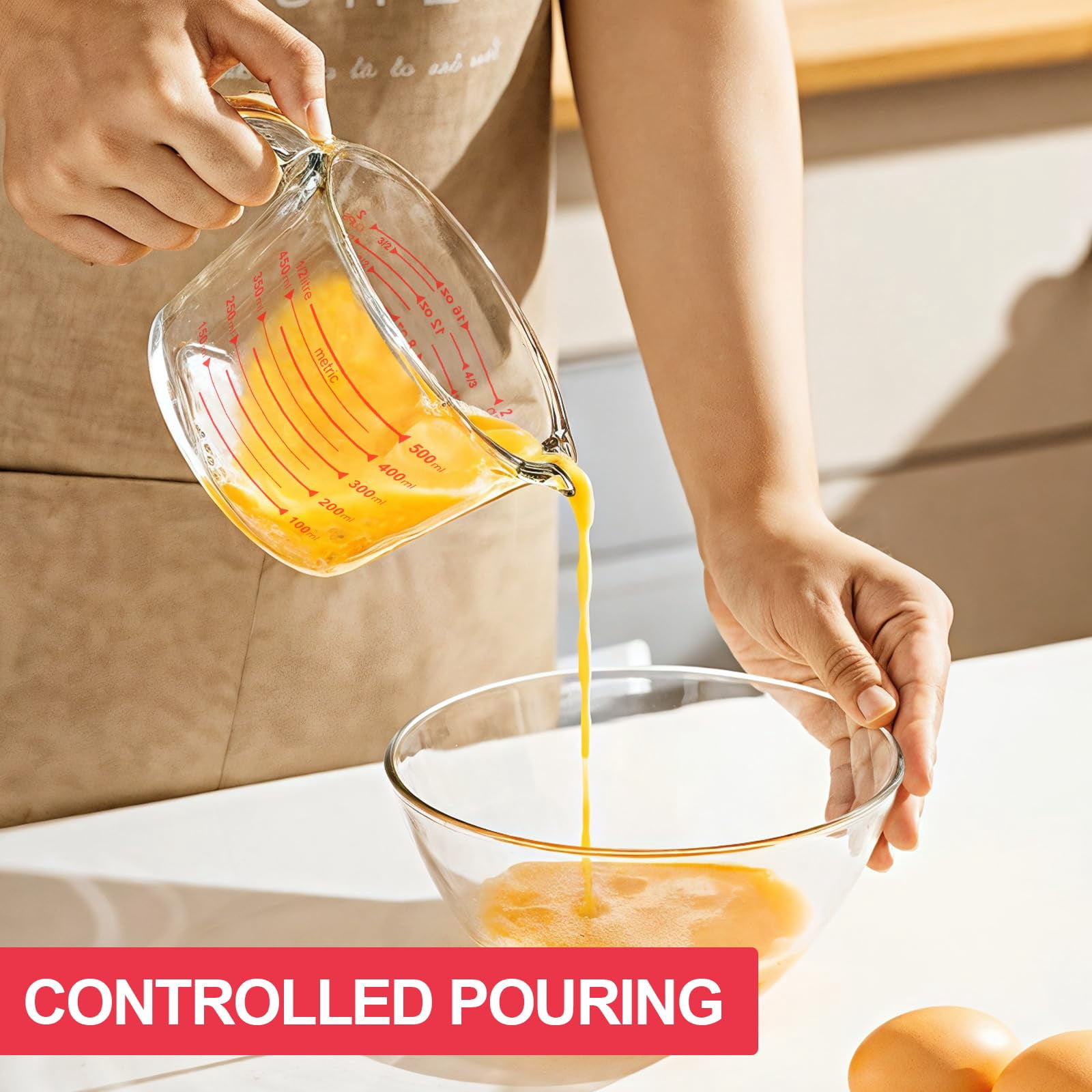 4 Piece Glass Measuring Cups Set  5 Oz 1-cup 2-cup 4-cup Liquid With Lids For Kitchen Freezer And Microwave Safe
