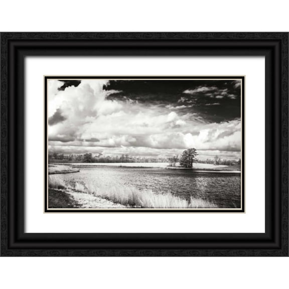 Hausenflock, Alan 24x17 Black Ornate Wood Framed with Double Matting Museum Art Print Titled - Shearon Lake I